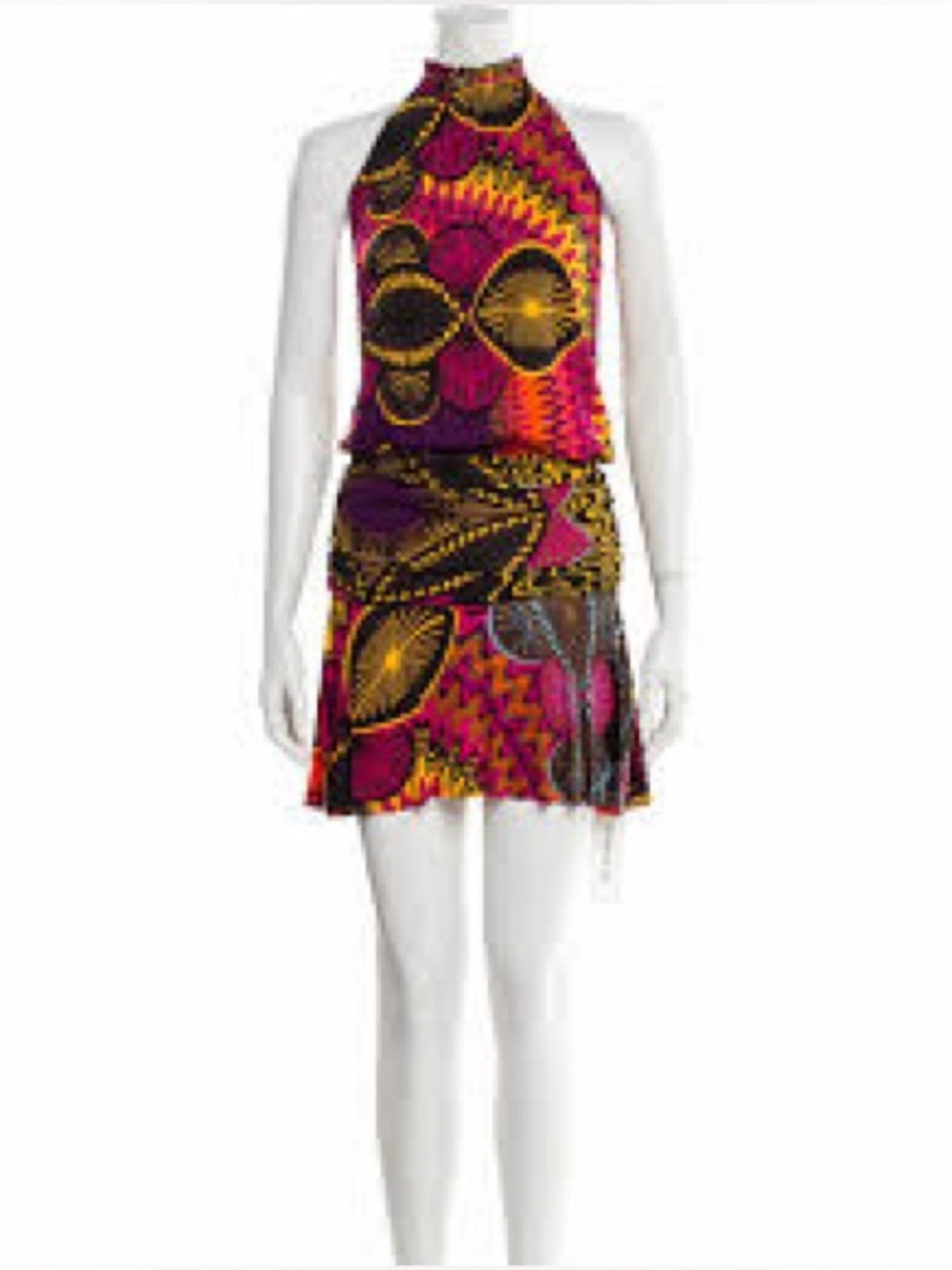 Vintage Missoni Brightly Patterned Mini Skirt, size 2.